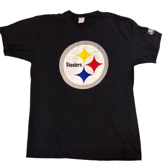 Pittsburgh Steelers NFL Jerzees Logo Tshirt Men’s Tee Black XL - Picture 1 of 5